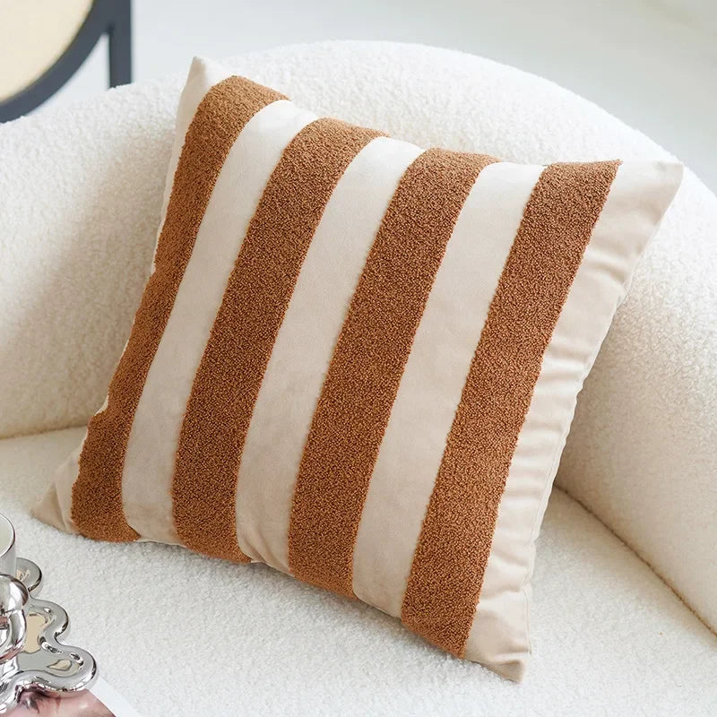 Housse de Coussin Patchwork Multicolore - Style Luxe Léger