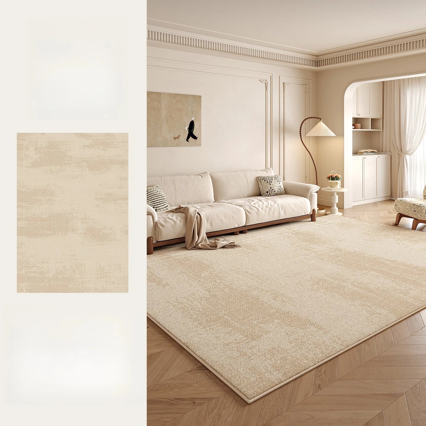 Tapis Moelleux Style Crème pour Chambre