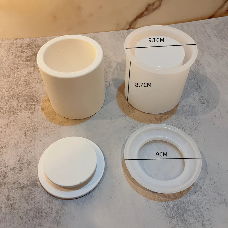Moule en Silicone pour Béton et Bougies - Forme Cylindrique