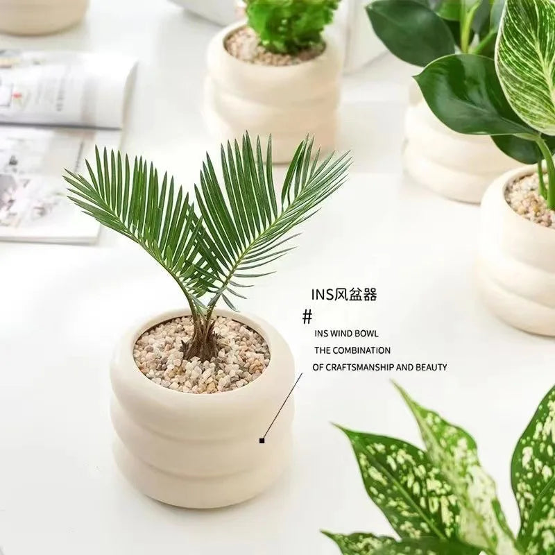 Ceramic Desktop Flower Pot – Minimalist Planter Vase