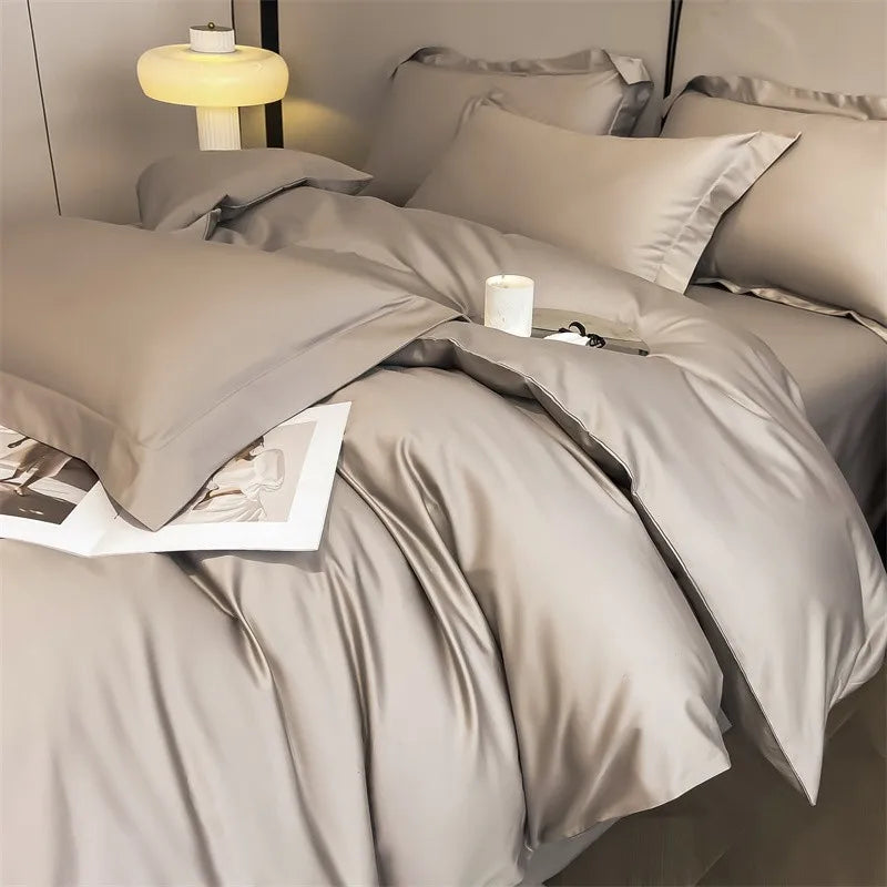 Parure de Lit Coton Égyptien 1000TC Ultra Douce 4 Pièces