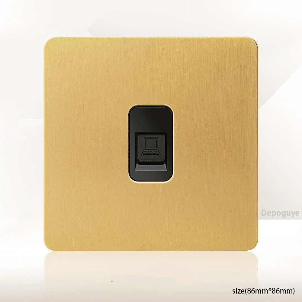 Interrupteur Mural Doré Style Vintage avec Prise USB-C