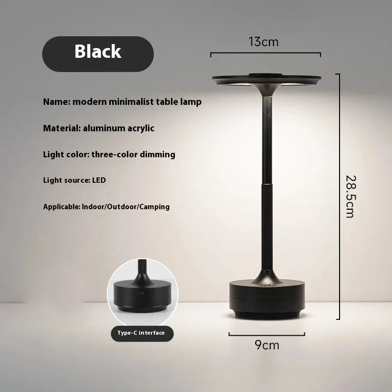 Lampe de Table Sans Fil Tactile Rechargeable Style Rétro