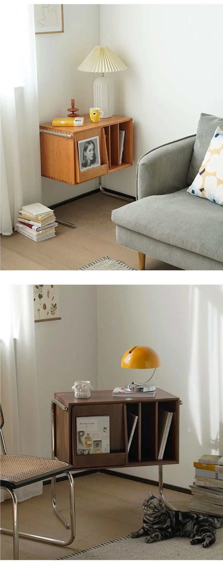 Étagère Scandinave en Bois Massif Multi-Fonction