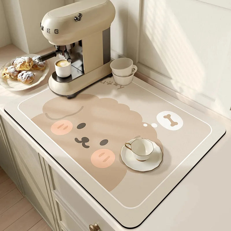 Tapis d'Égouttage Absorbant Antidérapant pour Cuisine