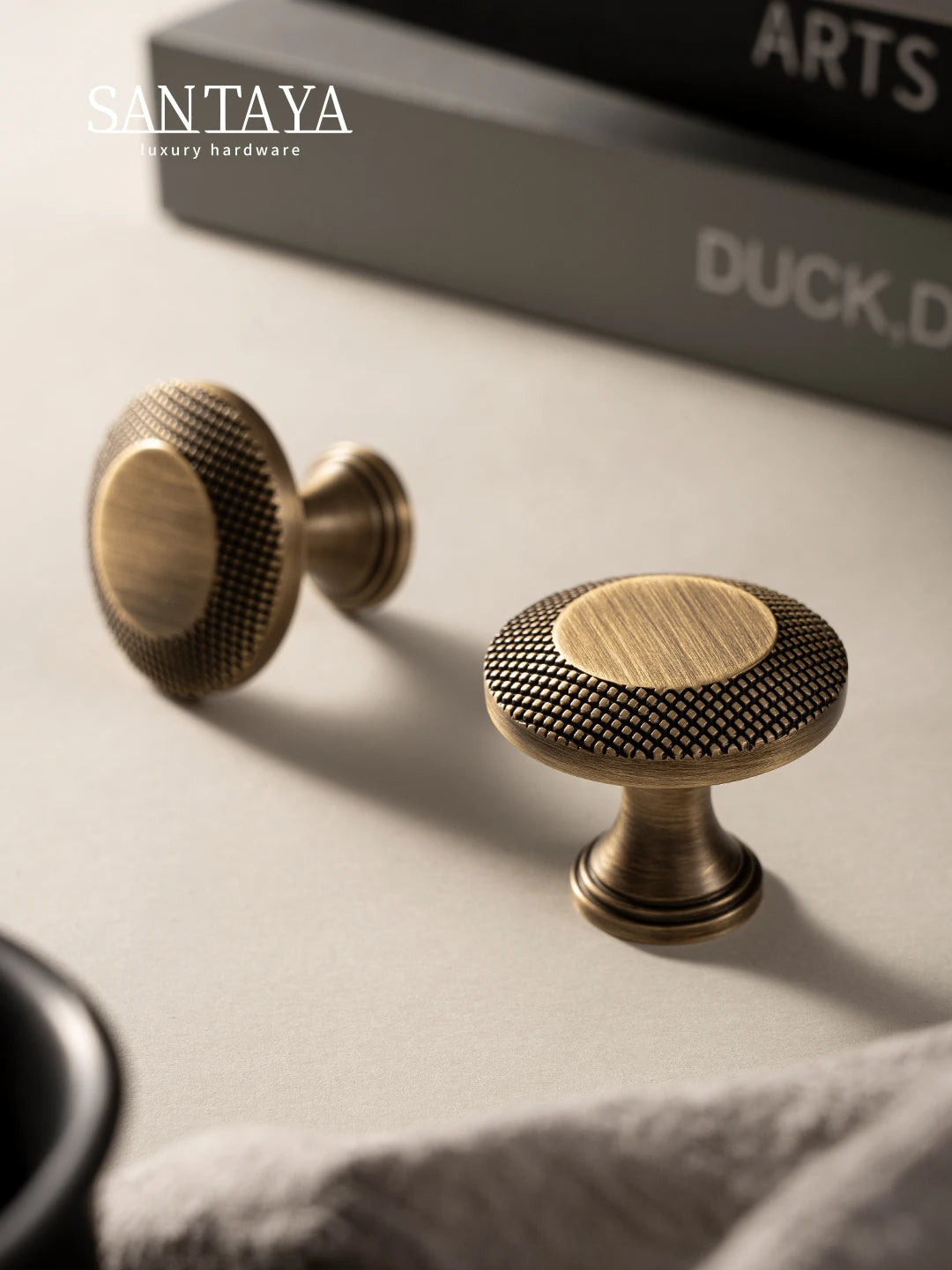 Knurled Brass Handle – Antique T-Bar Drawer Knob