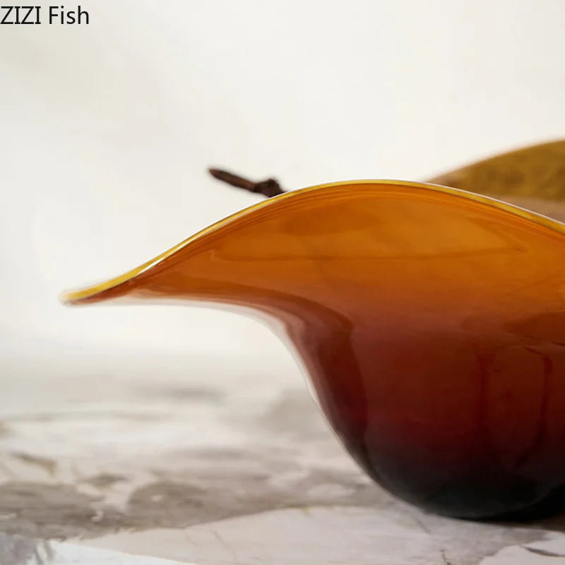 Coupe à Fruits en Verre Ambré