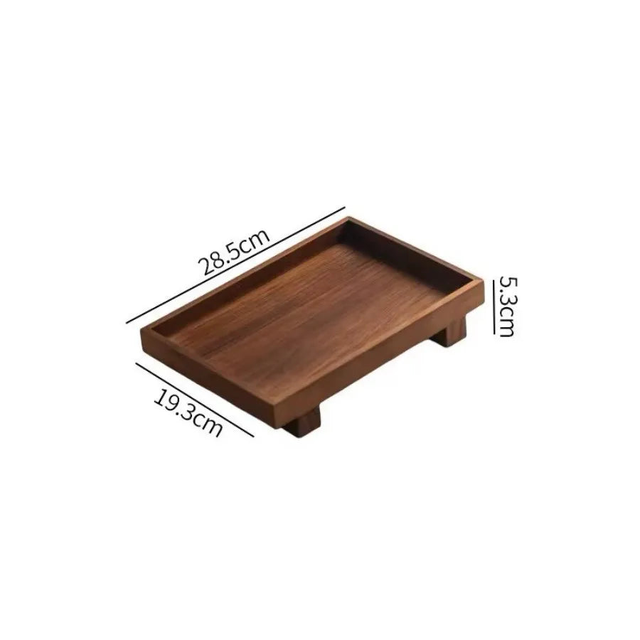 Plateau de Service en Bois Style Japonais - Cérémonie du Thé