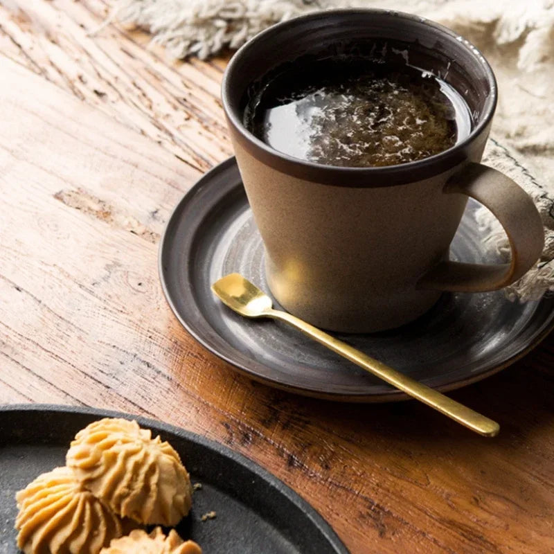 Set Tasse et Soucoupe Grès Style Japonais Fait Main
