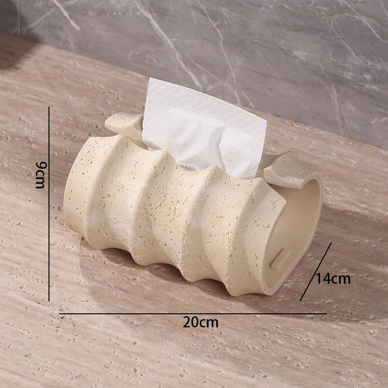 Vertical Tissue Box – Cream Luxe Style