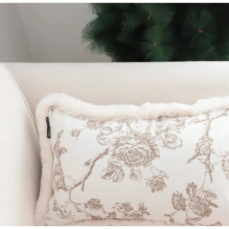 Housse de Coussin Arches Géométriques Effet Fourrure