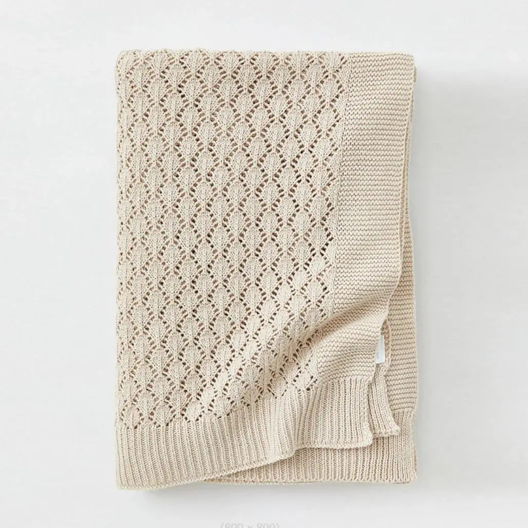 Plaid Nordique en Coton Tricoté