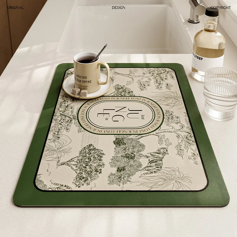 Tapis Égouttoir de Cuisine Absorbant - Antidérapant