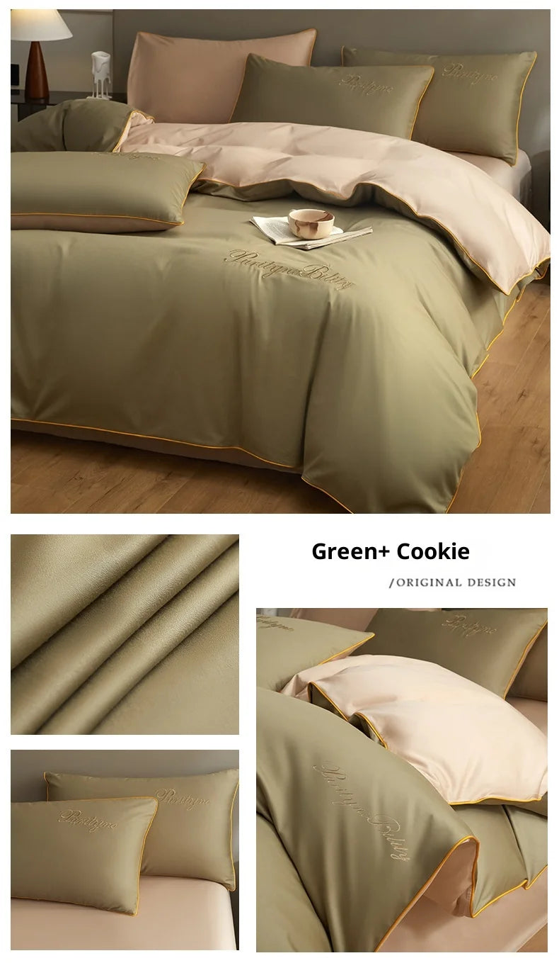 Set Housse de Couette Coton Égyptien avec Taies