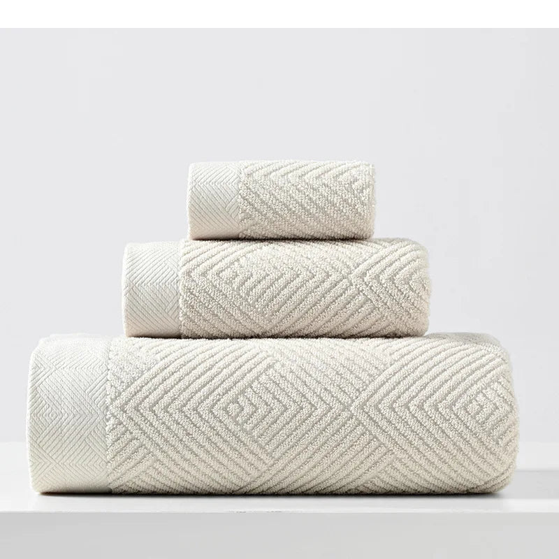 Cotton Towel Set – Quick-Dry, Set of 3