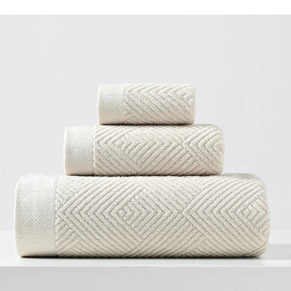 Cotton Towel Set – Quick-Dry, Set of 3