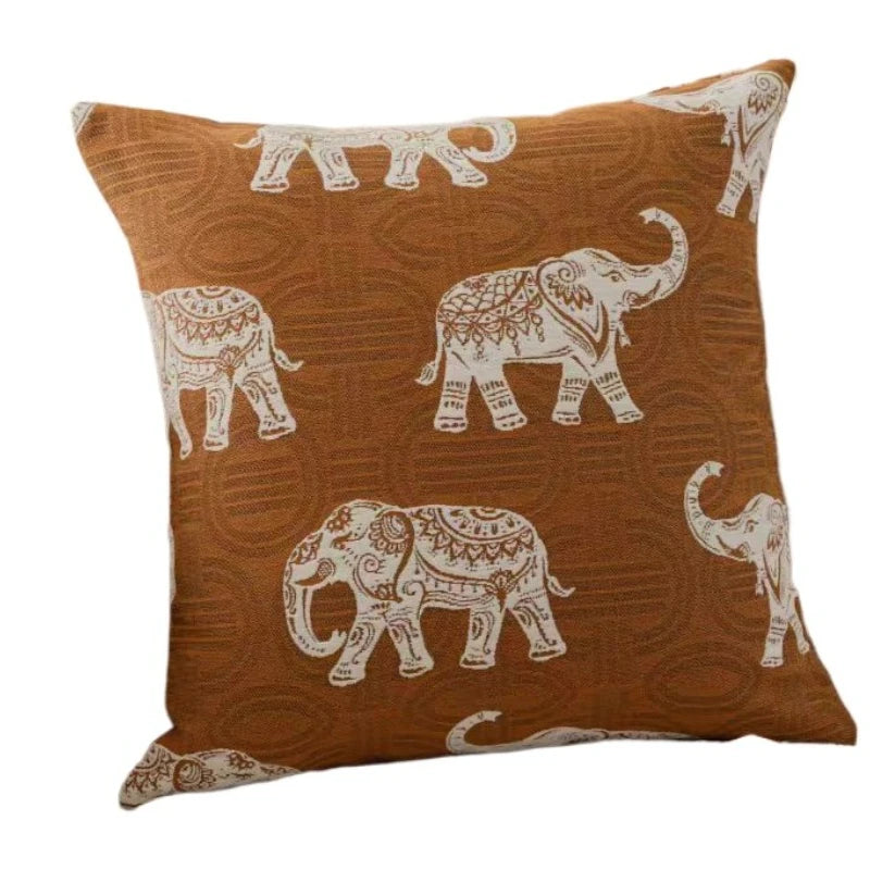 Housse de Coussin Jacquard Géométrique Gris Avoine Luxe Minimaliste