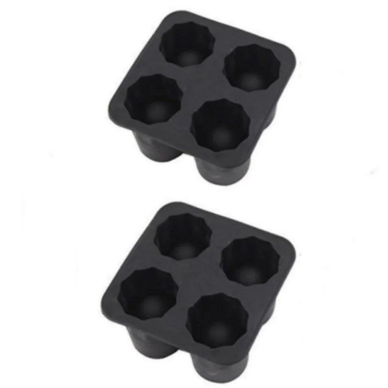Moule à Glaçons en Silicone Forme Ronde 4 Cavités