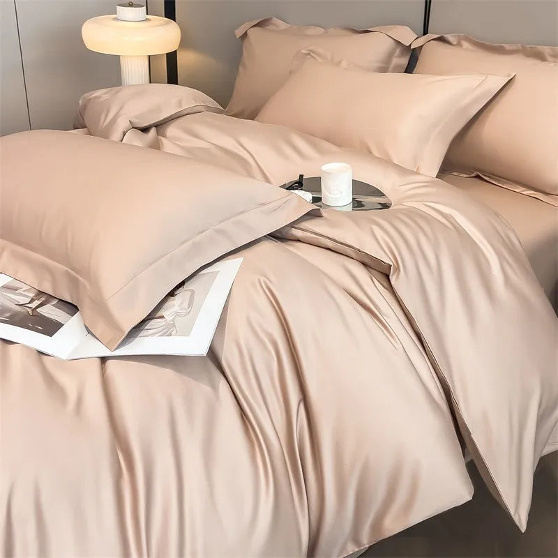 Parure de Lit Coton Égyptien 1000TC Ultra Douce 4 Pièces