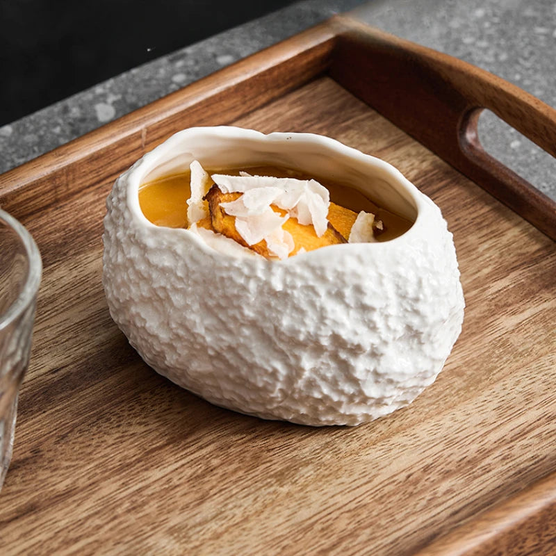 Bol Céramique Forme Œuf Design Irrégulier Haut de Gamme