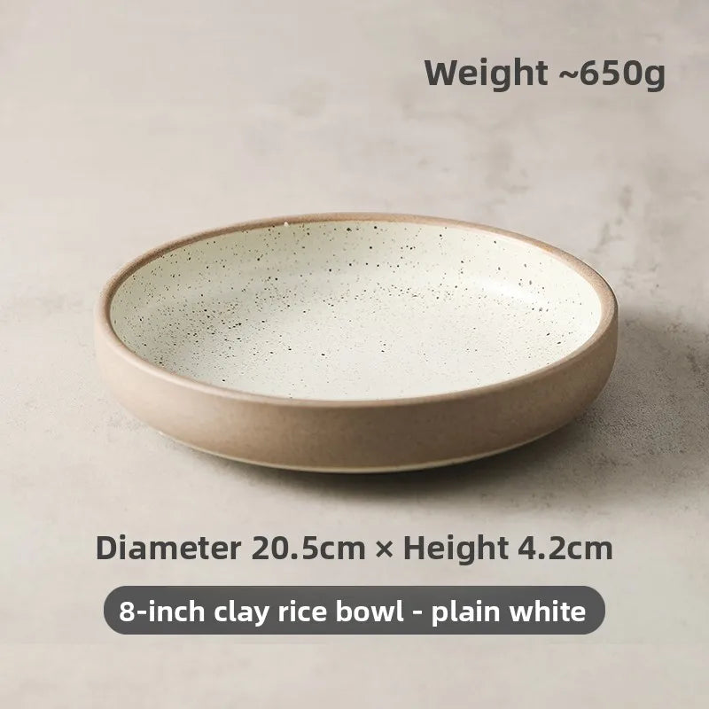 Japanese Deep Plate – Rustic Ceramic Dish