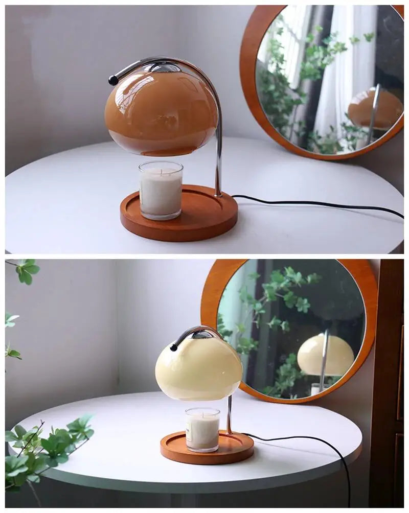 Lampe de Bureau Bougeoir en Verre Style Rétro