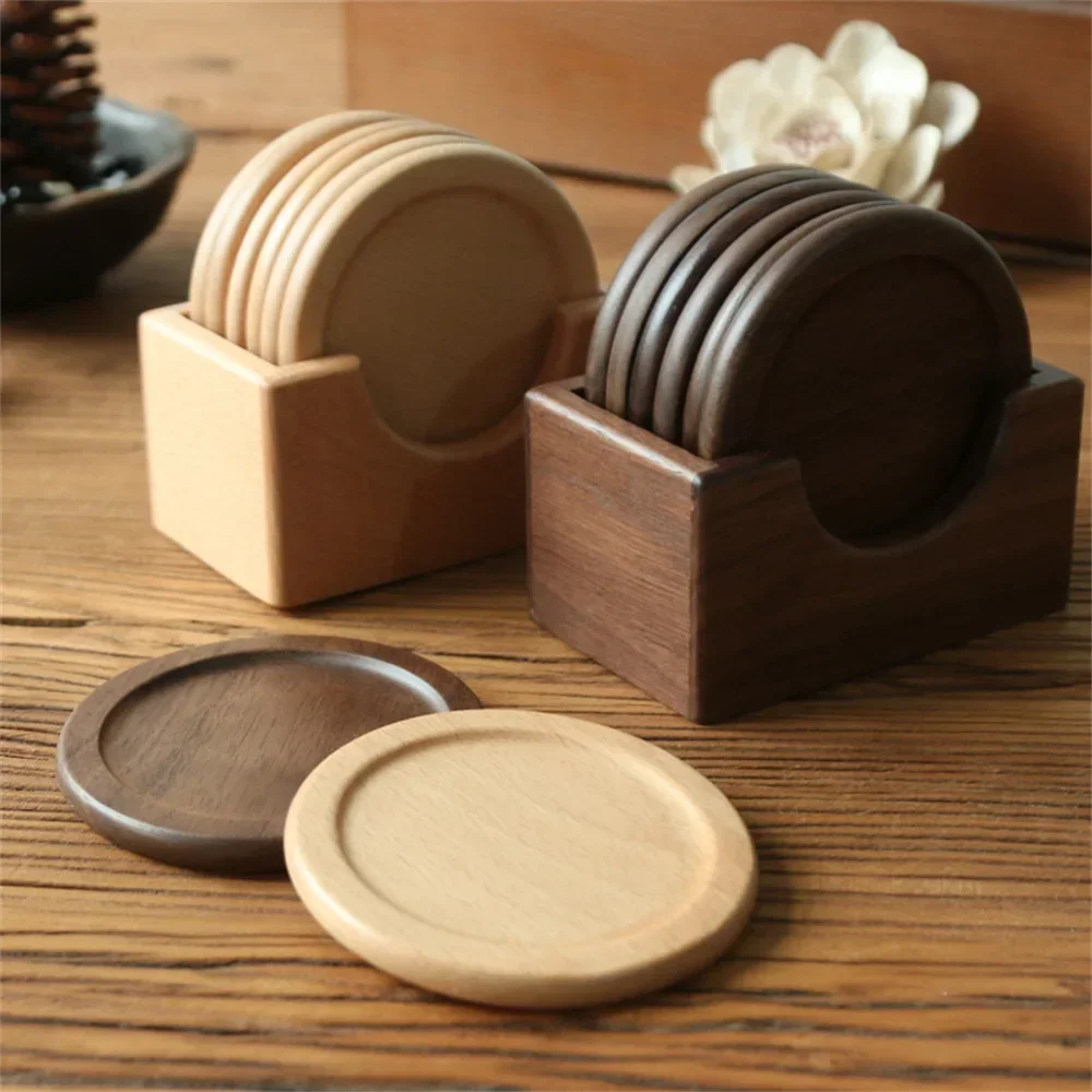 Set de 6 Dessous de Verre en Bois - Style Japonais