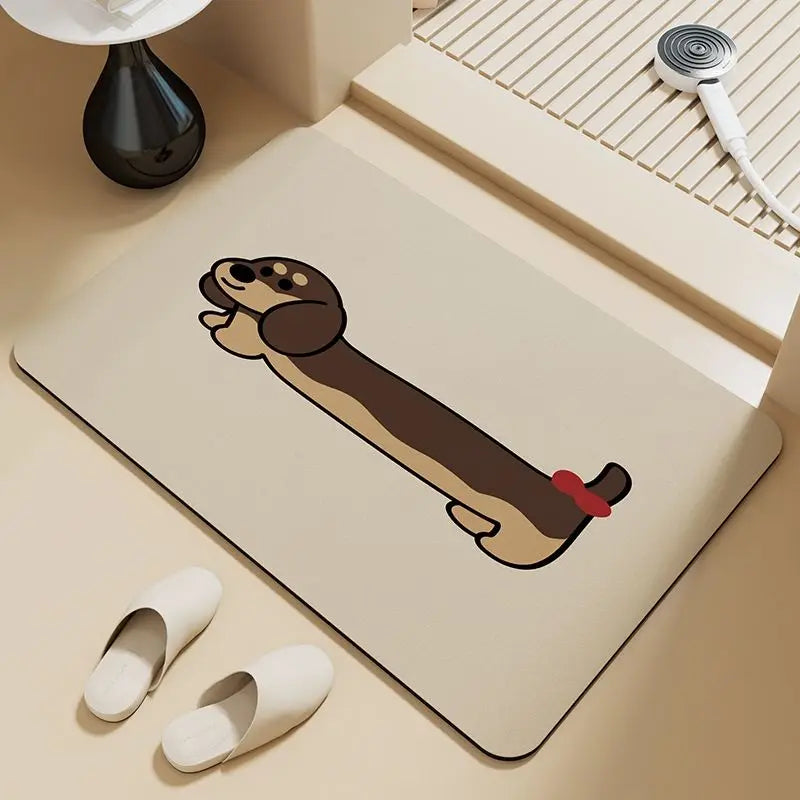 Dachshund Puppy Door Mat – Absorbent Non-Slip Floor Mat