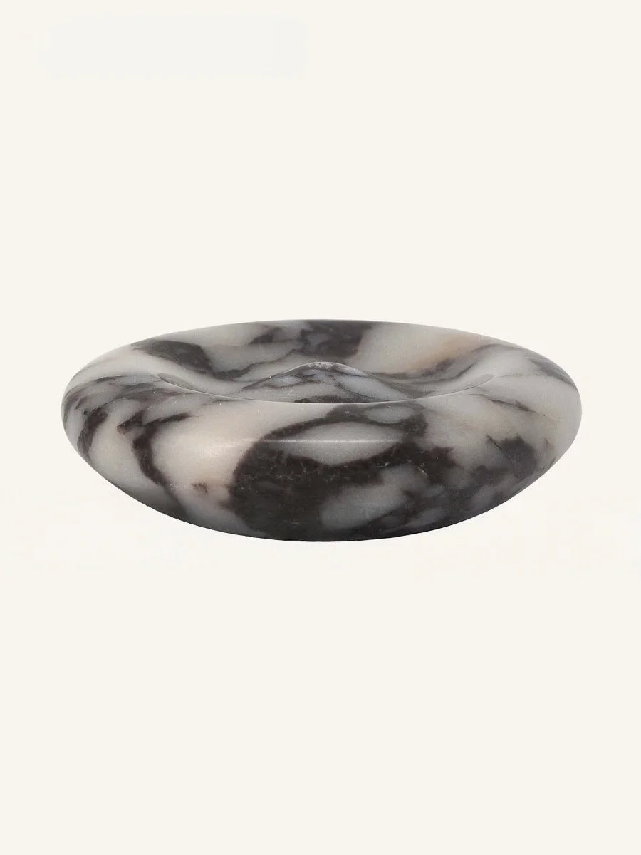 Bougeoir Rond en Marbre Naturel Calacatta - Fait Main