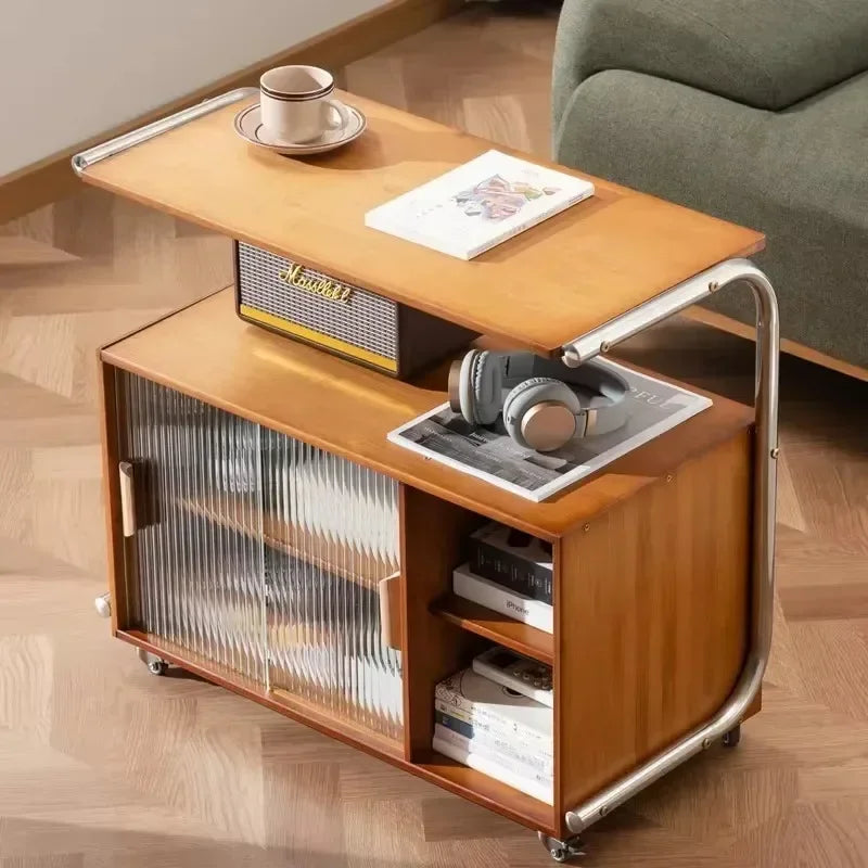 Table de Chevet Nordique avec Rangement Amovible