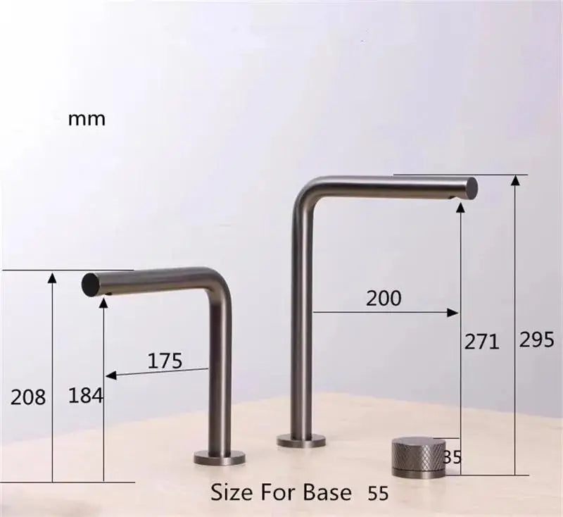 Robinet de Lavabo Rotatif Mélangeur Eau Chaude/Froide