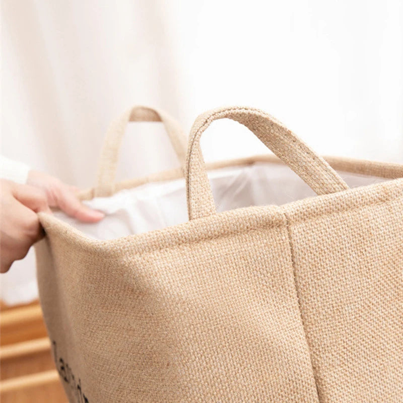Panier à Linge Pliable en Jute