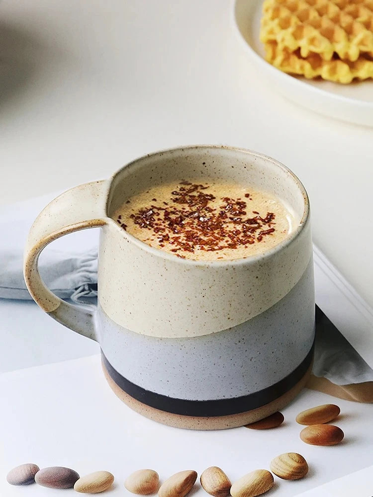 Tasse en Grès Style Japonais Rétro Anse Suspendue