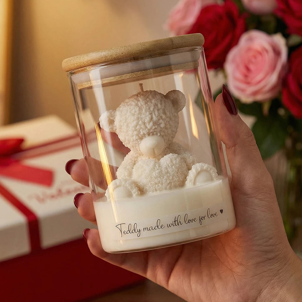 Bougie Parfumée Forme Ourson en Bocal