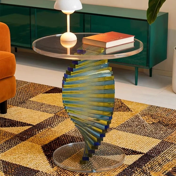 Table d'Appoint Ronde Transparente - Style Nordique