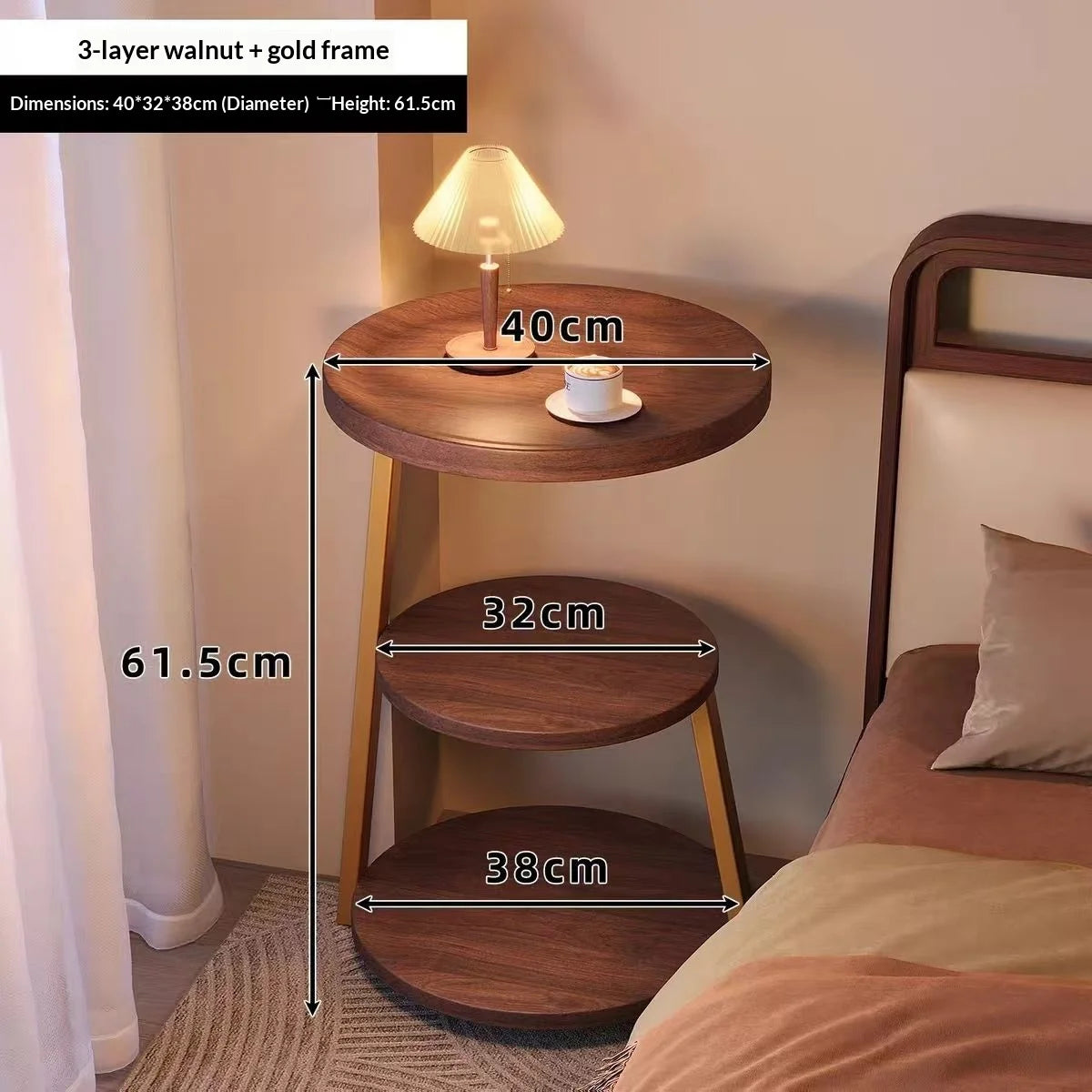 Table de Chevet Ronde Vintage - Multi-Niveaux