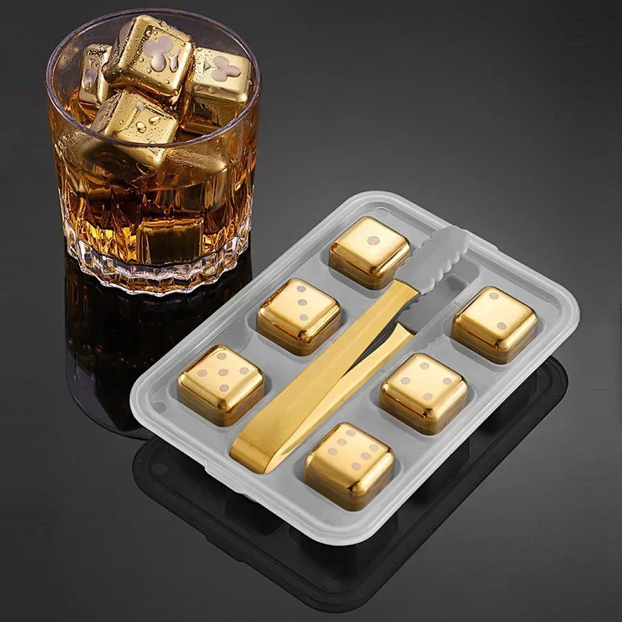 Pierres à Whisky Réutilisables en Acier Inoxydable