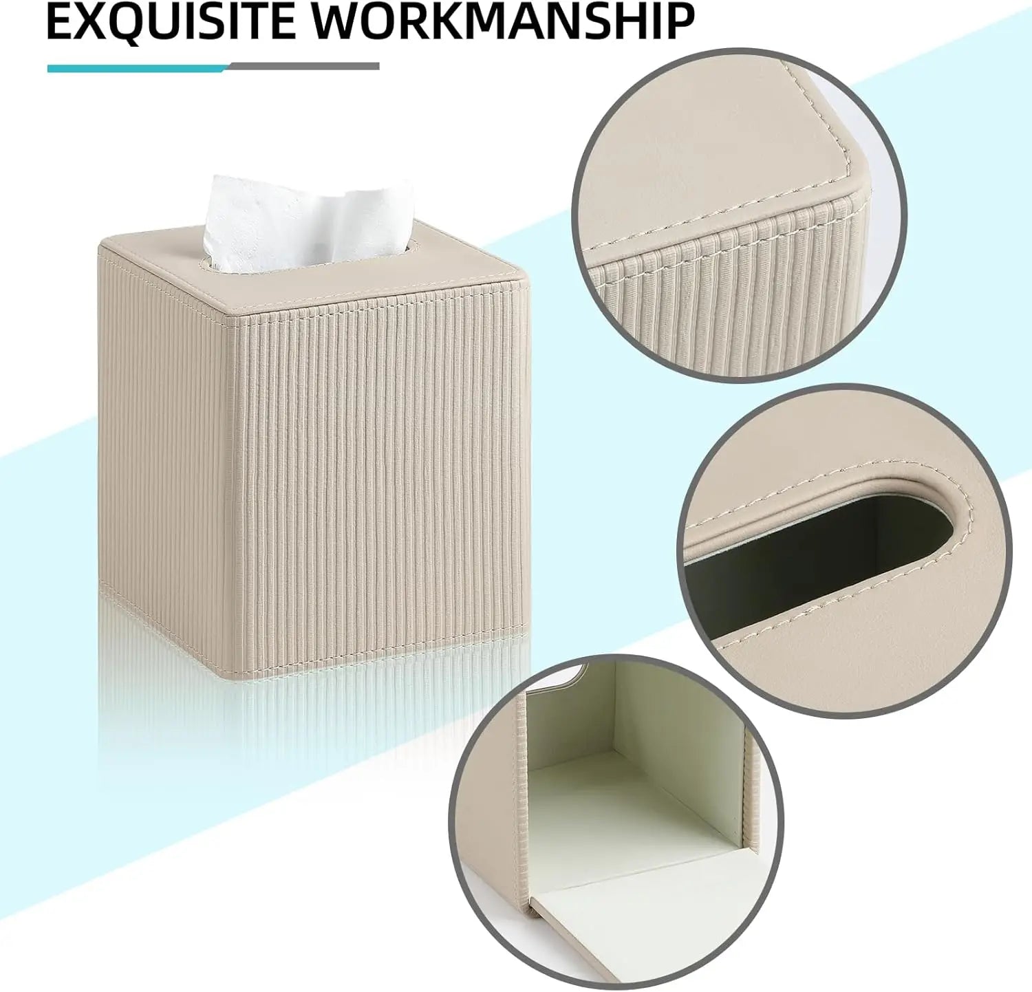 Boîte à Mouchoirs Cuir PU Fermeture Magnétique