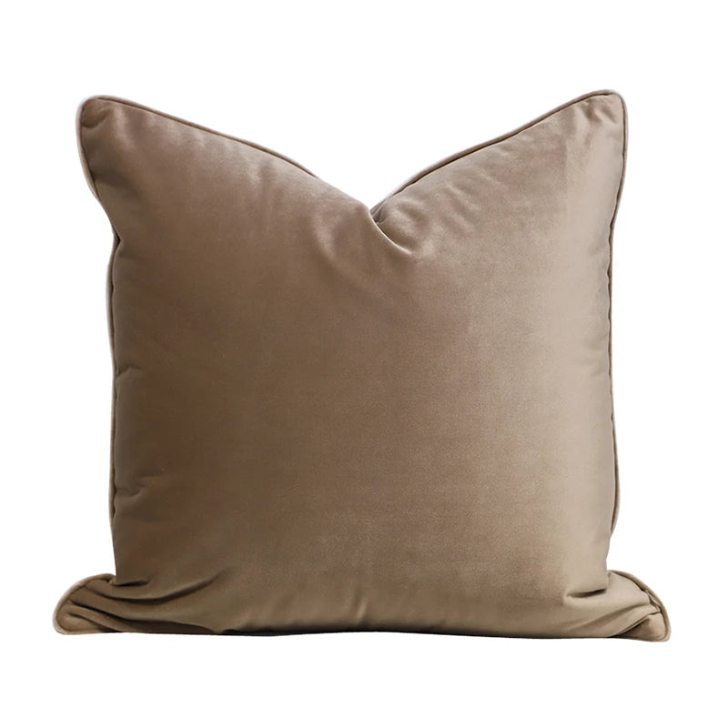 Housse de Coussin Velours Italien Vert Olive Uni