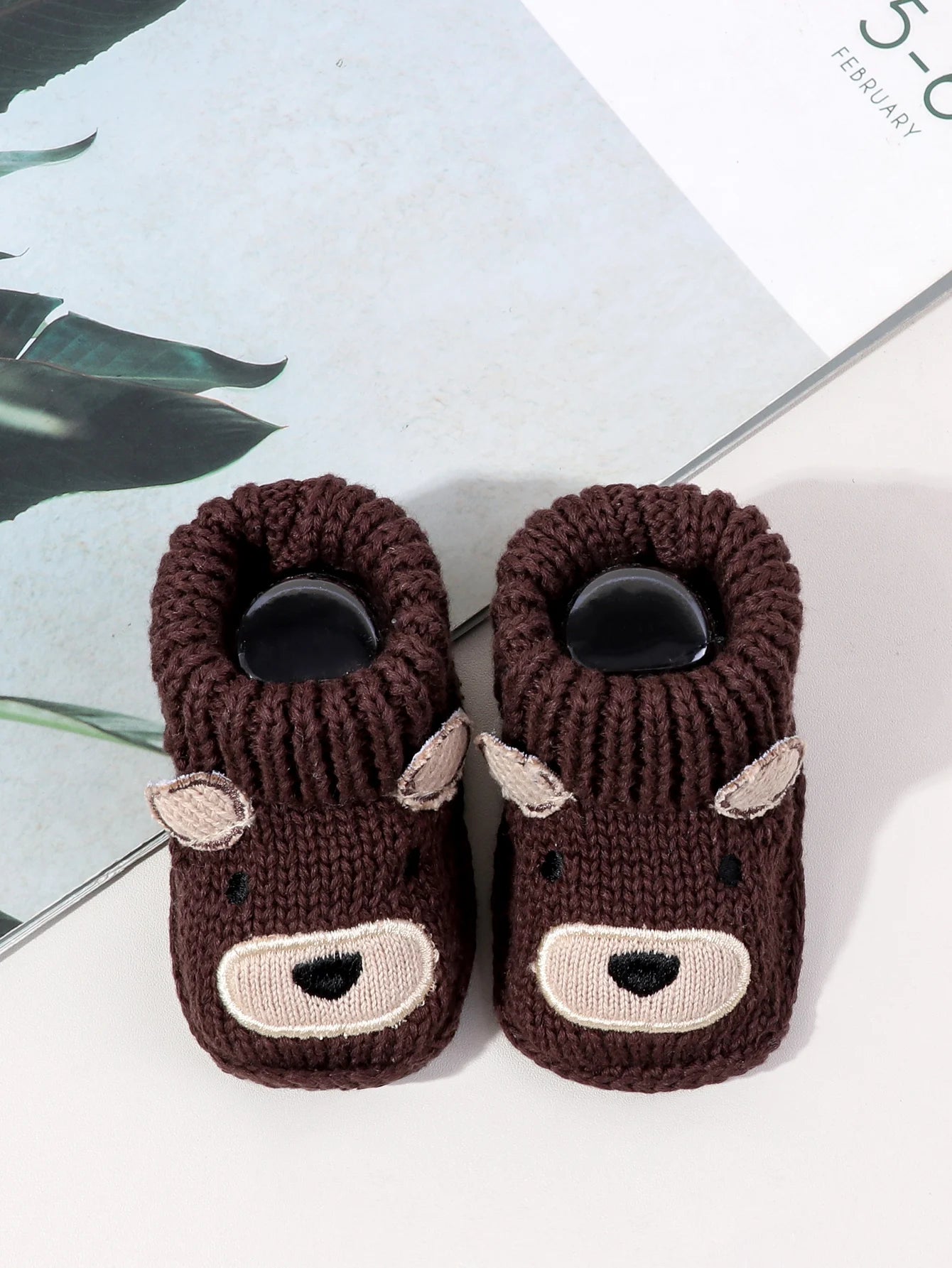Chaussons Bébé Tricotés Motif Cartoon 0-3 Mois