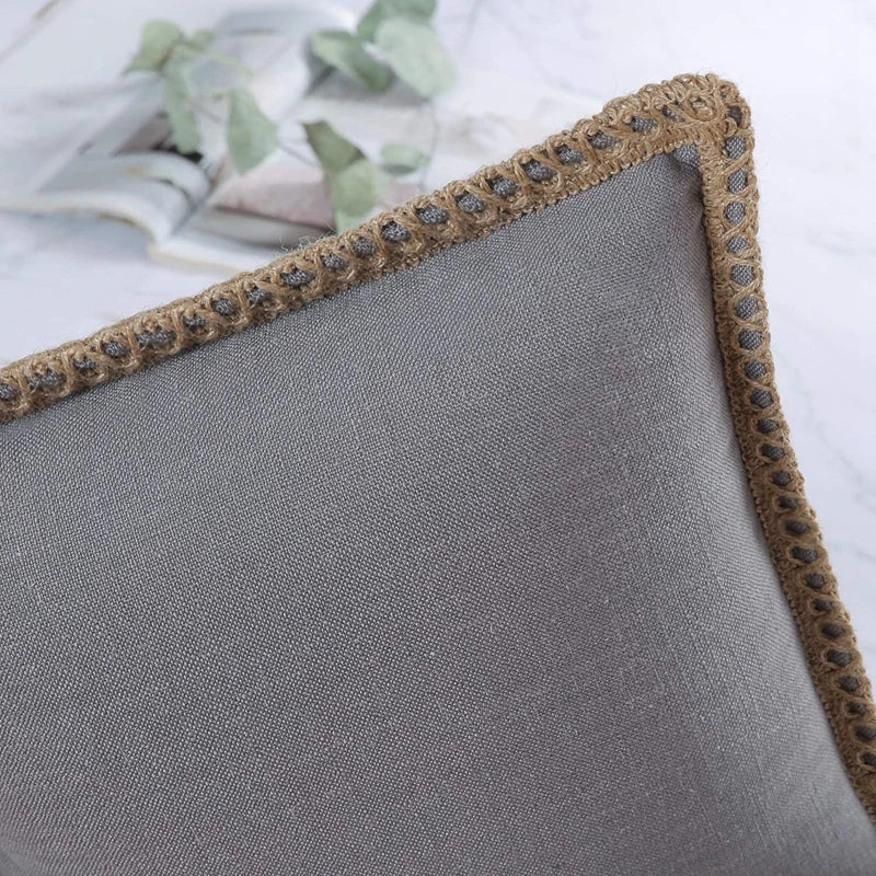 Housse de Coussin Champêtre Bordée - Style Farmhouse