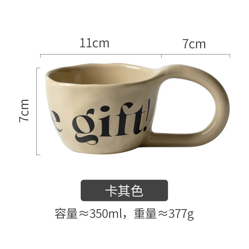Ceramic Letter Mug – Creative Coffee Cup