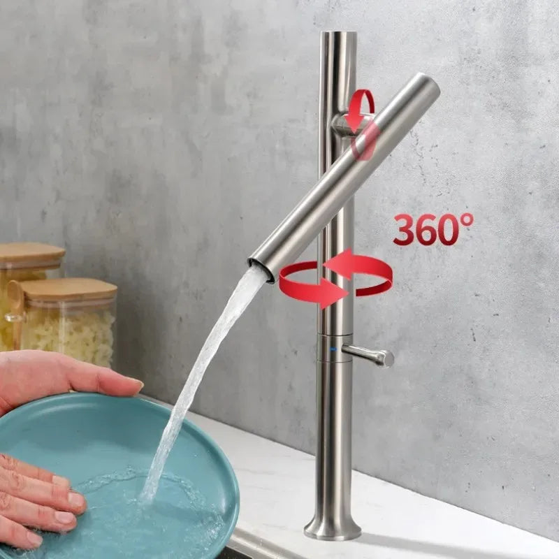 Robinet de Cuisine Pliable Inox 304 Rotation 360°