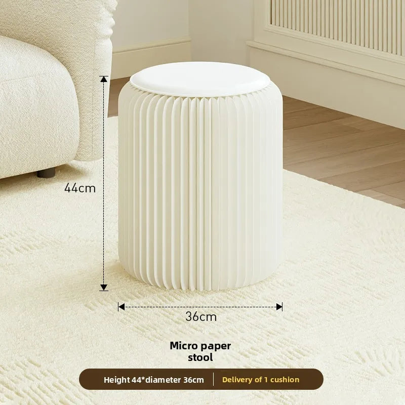 Tabouret Pliable en Carton Kraft - Design Accordéon