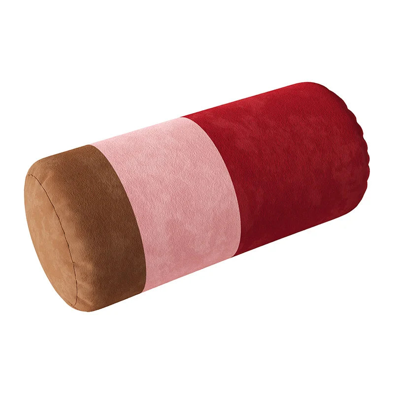 Coussin Cervical Cylindrique en Velours - Support Nuque