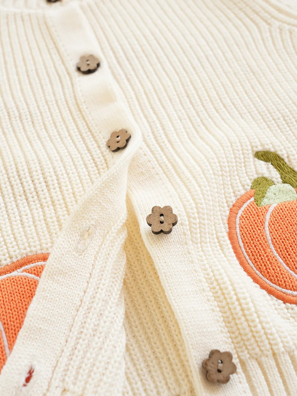 Cardigan Fille Brodé Motif Champignon