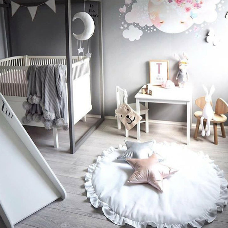 Tapis d'Éveil Rond Dentelle en Coton