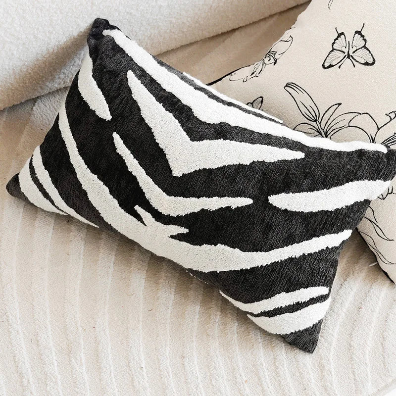 Housse de Coussin Rétro Française Noire