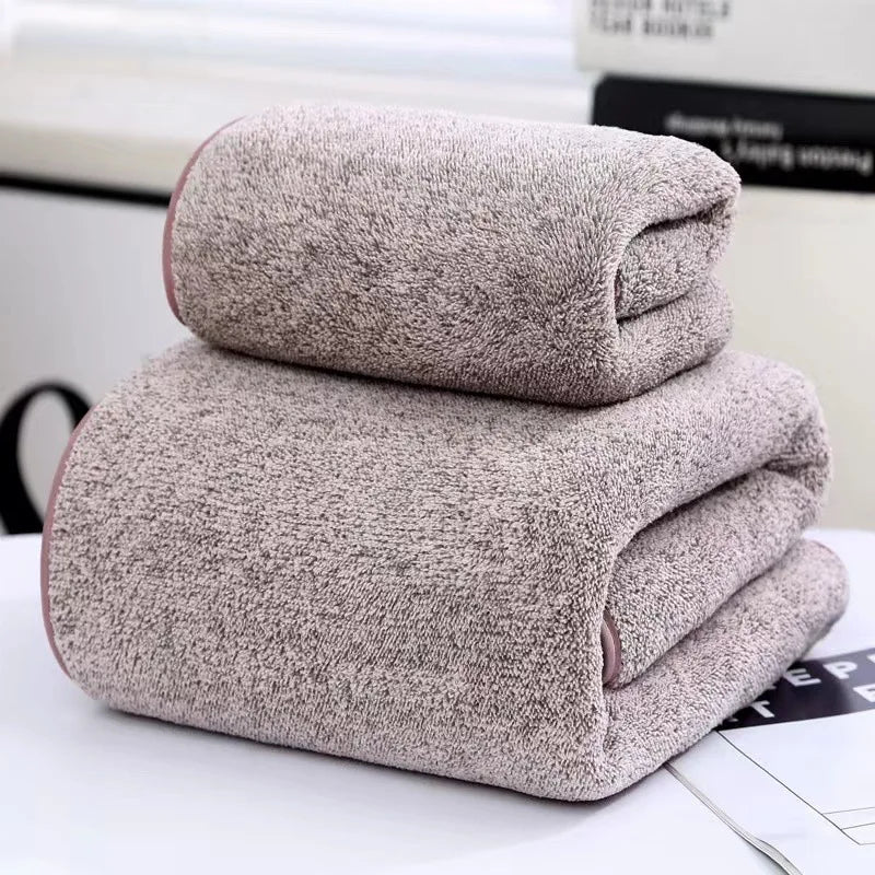 Set de Serviettes Bambou Rayées Séchage Rapide
