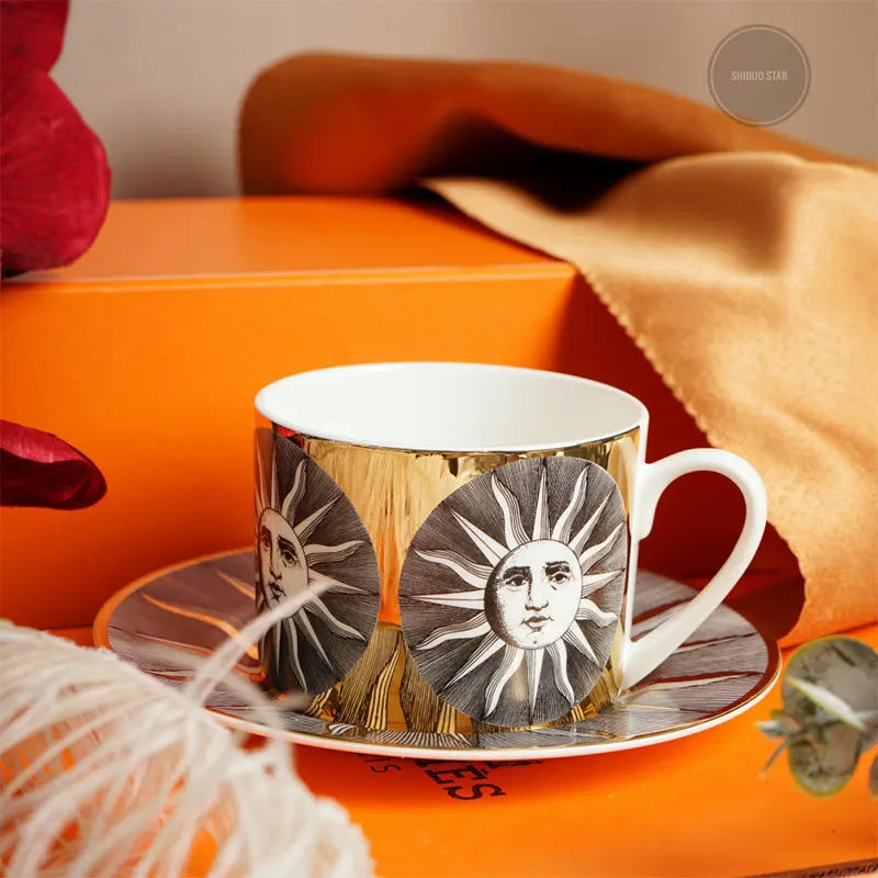 Tasse à Café Céramique Motif Animal Doré